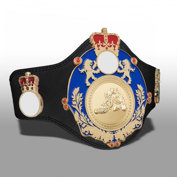 QUEENSBURY PLT LEATHER JIU JITSU CHAMPIONSHIP BELT - PLTQUEEN/BLUE/G/JJG - AVAILABLE IN 4 COLOURS